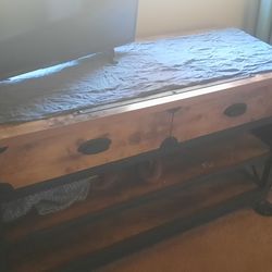 Rustic Metal And Wood TV Stand/ Dresser 4ft Long, 28in TallRustic Metal And Wood TV Stand/ Dresser 4ft Long, 28in Tall