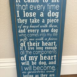 vertical wall sign is a "It Came to Me" pet memorial rustic wood plaque