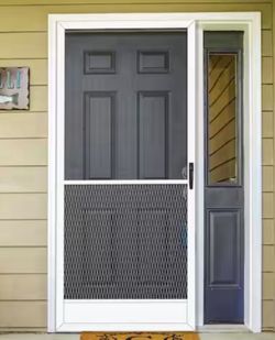 Unique Home Designs 30 in. x 80 in. Riviera Powder-coat White Outswing Metal Hinged Screen Door