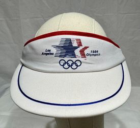 Vintage 1984 Los Angeles Olympic Games LA84 Visor Hat USA Olympic Rings Cap NEW