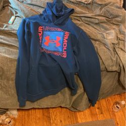 Blue and Pink Under Armour Hoodie