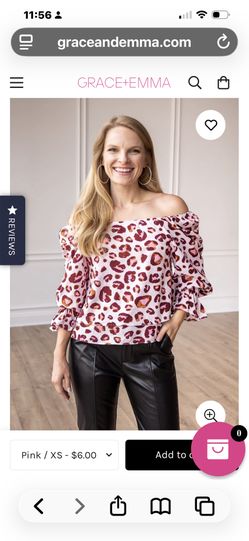 Grace & Emma Off Shoulder Leopard Top