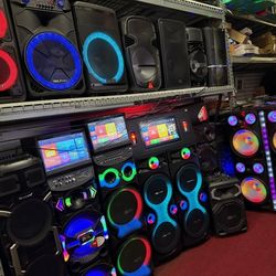 Largest Selection Of Loud Bluetooth Kareoke Party Speakers.  Come Listen To them.