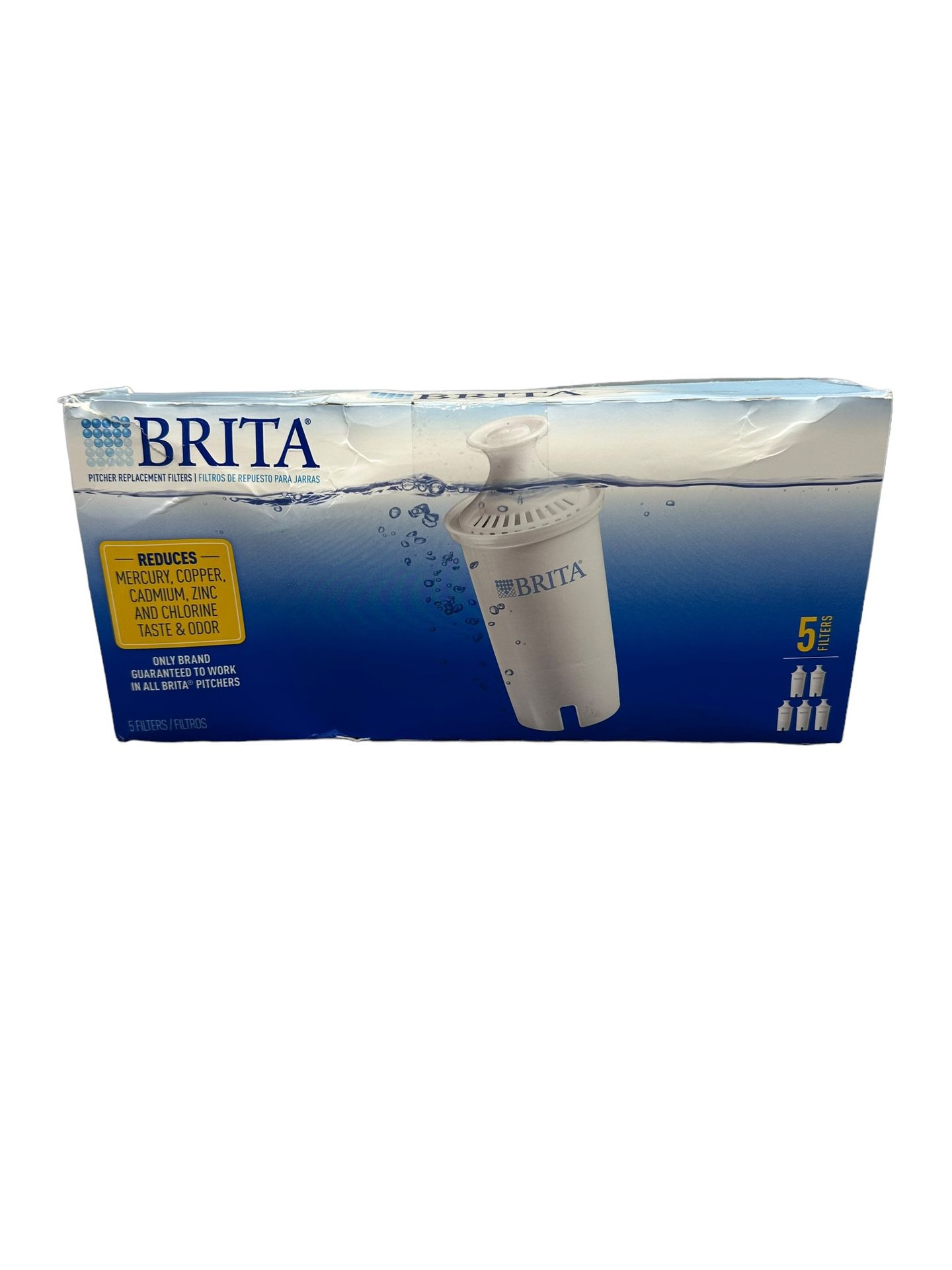 (5 Count Pack) Brita Model OB03 Standard Pitcher Replacement Water Filters NEW!