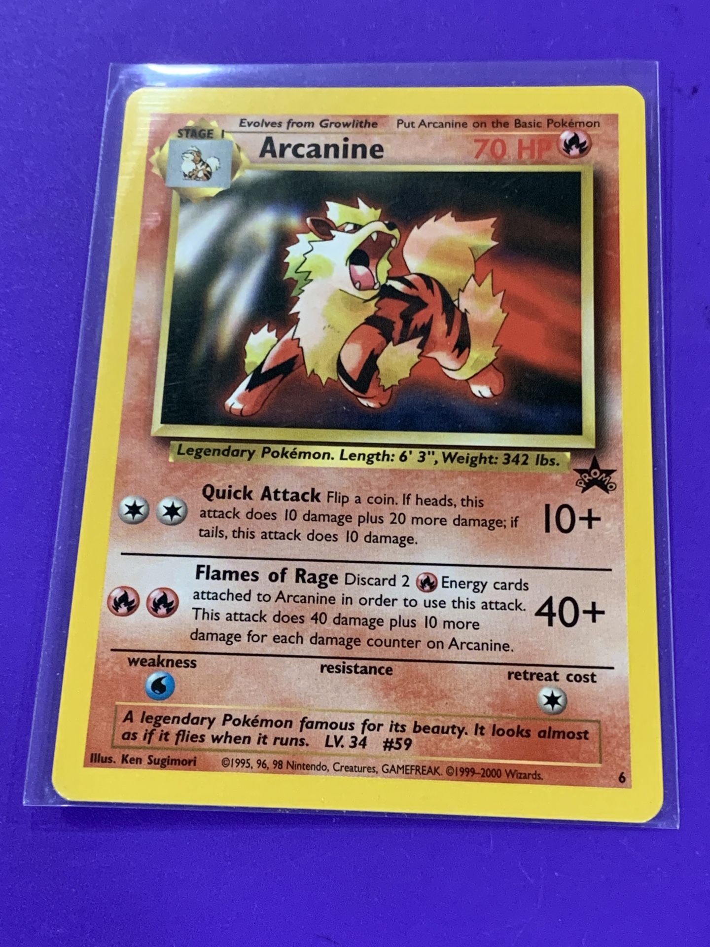 Ungraded Arcanine #6 Pokémon Card Promo