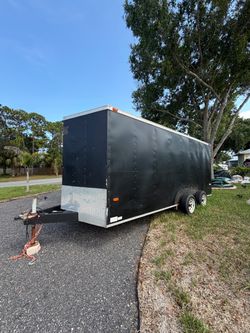 Black Enclosed Cargo Trailer Dual Axle