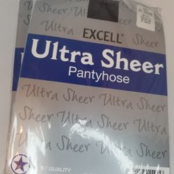 Lot of 6 Pieces -Ultra Sheer JET BROWN Color ONE Size Pantyhose - Fits 100-160lb