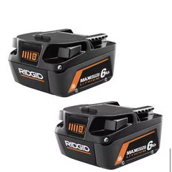 RIDGID 18V 6.0 Ah MAX Output Lithium-Ion Batteries (2-Pack