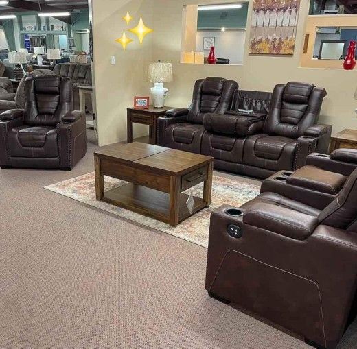 Brown Power Reclining Living Room Set Sofa, Loveseat, Recliner 
