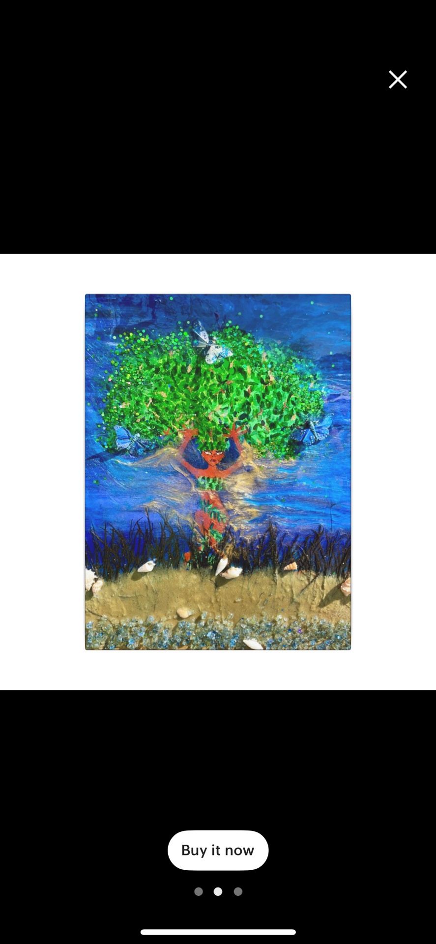 Mother Nature Acrylic Painting Coated In Epoxy Resin