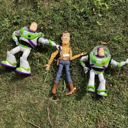 2 Disney Ultimate Buzz Lightyear Talking  Woody Action Figure 12in. - Multicolor