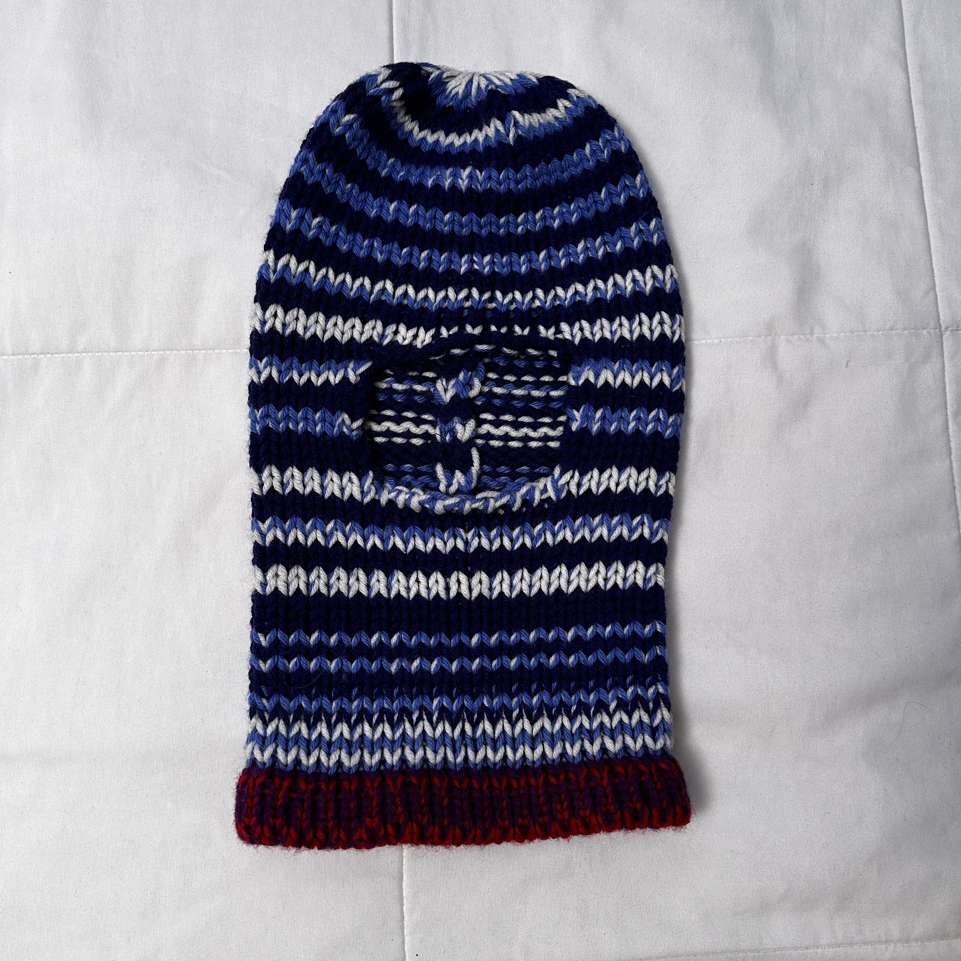 Calvin Klein Striped Wool Knit Balaclava Hat Designed By RAF Simons