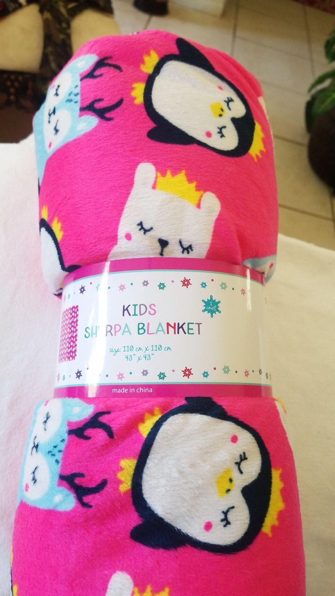 New! Kids Sherpa Owl Blanket
