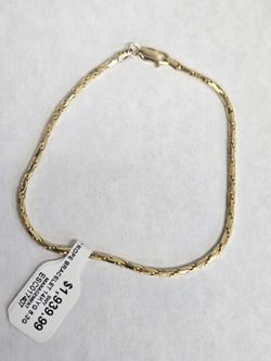 14kt Gold Rope Bracelet 8" 