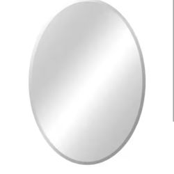 Glacier Bay 21 in. W x 31 in. H Oval Frameless Classic Wall Bathroom Vanity Mirror
