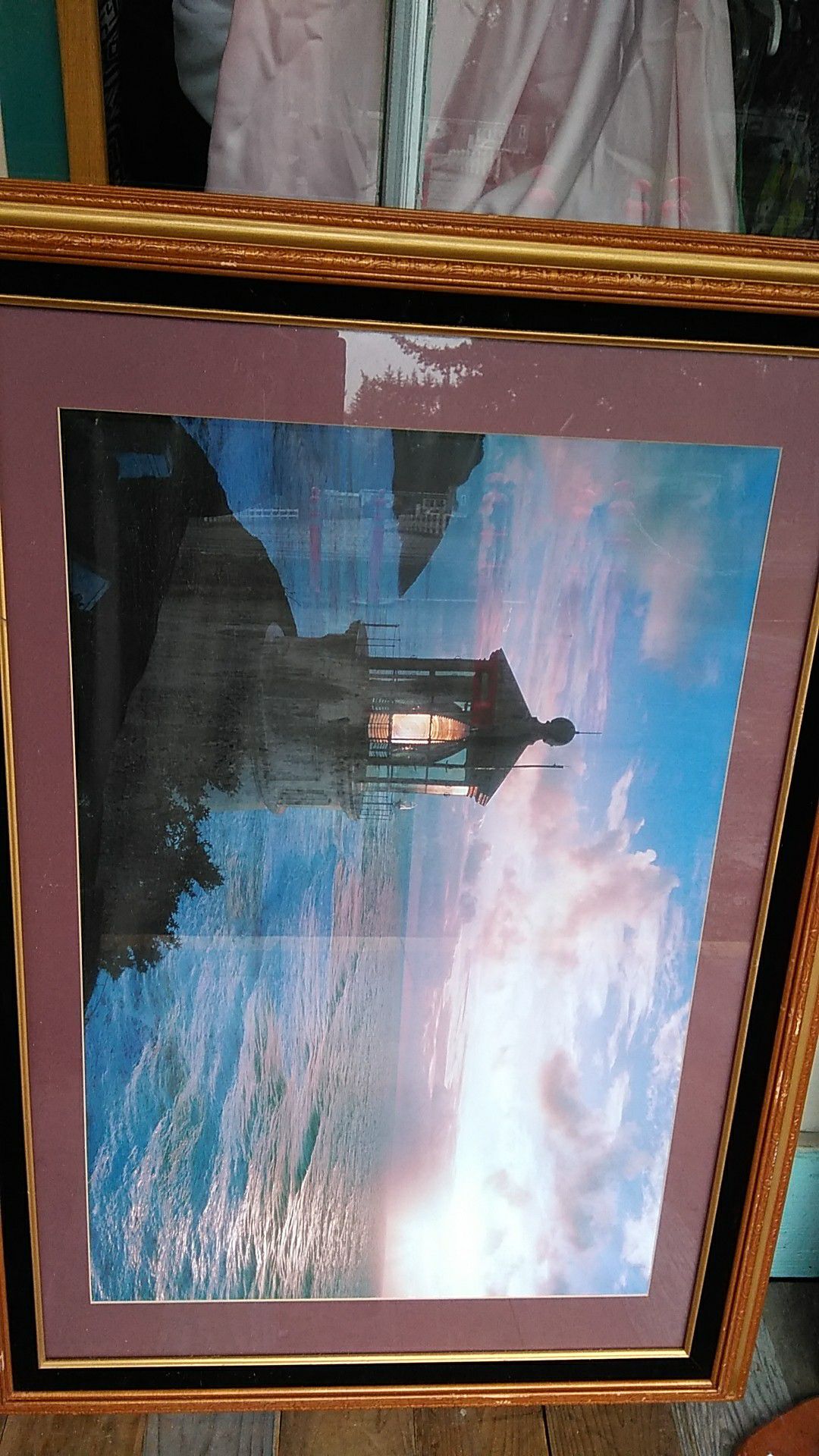 Light house framed art