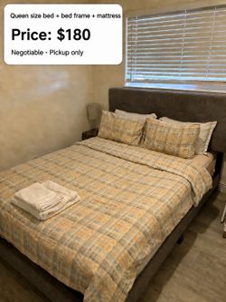 Queen bed frame + mattress set