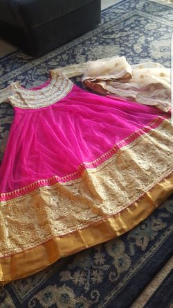 Pink and gold dress