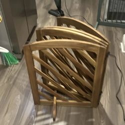 Wooden Folding Dog Gate with Hinges, Exercise Pen, Portable Indoor Pet Barrier