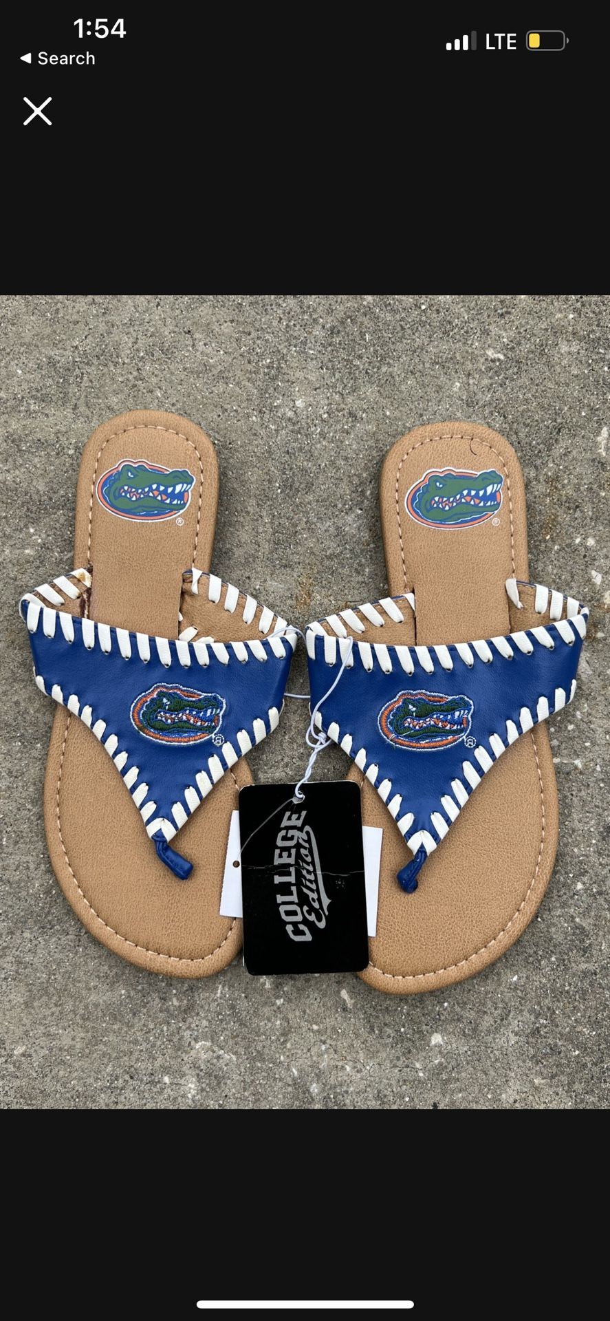 NEW Florida Gators UF University of Florida College Edition Sandals Flip Flops Size 6