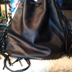 Victoria Secret Tassel Fringe Drawstring Backpack