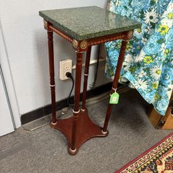 Green Marble Top Plant Stand