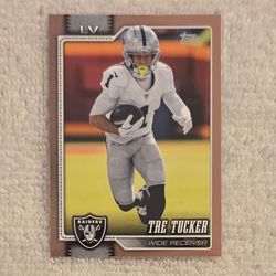2026 TOPPS FOOTBALL #236 TRE TUCKER GOLD BORDER 0809/2026 CARD WR RAIDERS