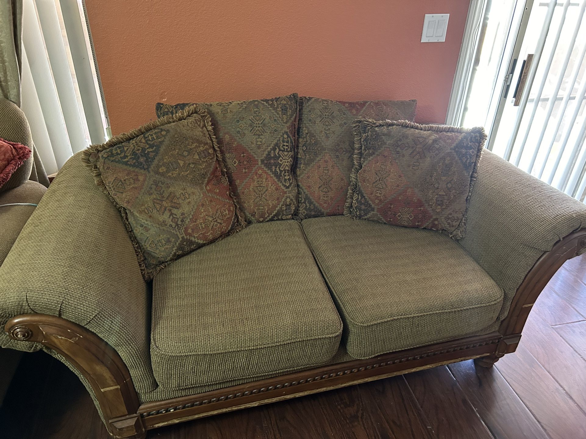 Beige love couch/ Love Seat 