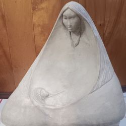 Vintage Stone Mother Daughter Statue=offer