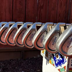 Callaway X-14 Steelhead Iron Set 3,4,5,6,7,8,9,P Steel Shaft Silver 3-PW 8 Clubs