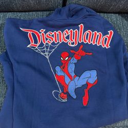 2026 Disneyland Spiderman Zip Up Sweatshirt Hoodie M NWT Disney Parks