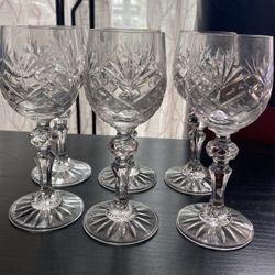 YES ITS AVAILABLE, Lot Of 6 European Crystal Liquor Glasses (6 Inches Tall), New, Never Used, Only Displayed 