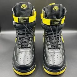 Size 9, Black And Yellow Nike AF1 Boots