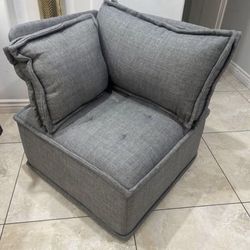 DHP Darcy Corner Chair for Modular Sectional Sofa, Gray Linen New in perfect condition  $55 Pickup only   • Upholstered in easy-care linen-look fabric