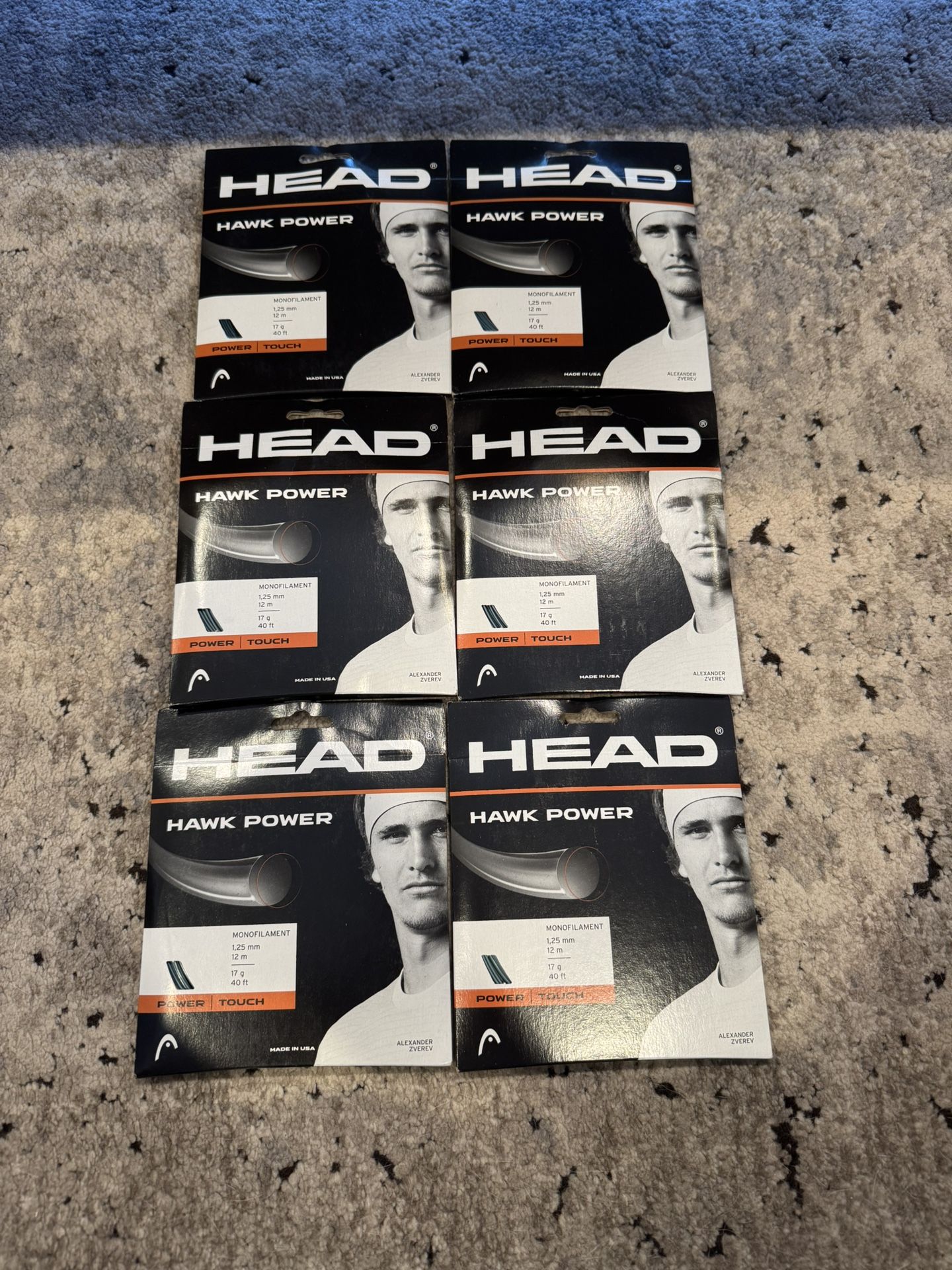 Head Hawk Power Tennis String 6 Sets