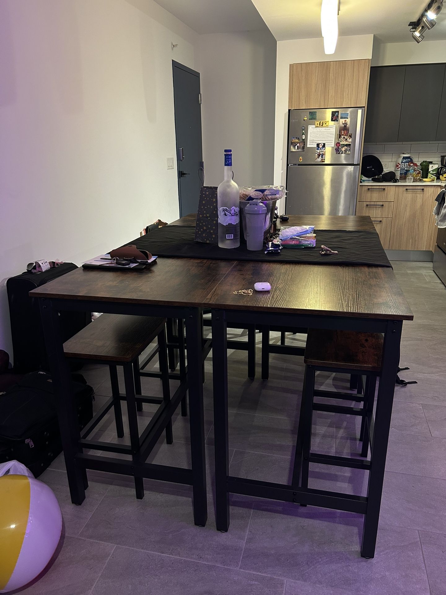 Bar Table Set, with 2 Bar Stools (BUNDLE x 3)