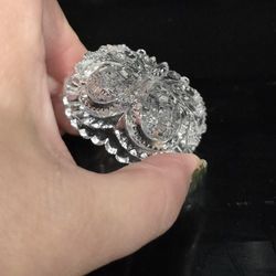 Heisey Glass Salt Cellar in their Fancy Loop Pattern