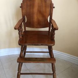 Antique Wood High Chair Vintage