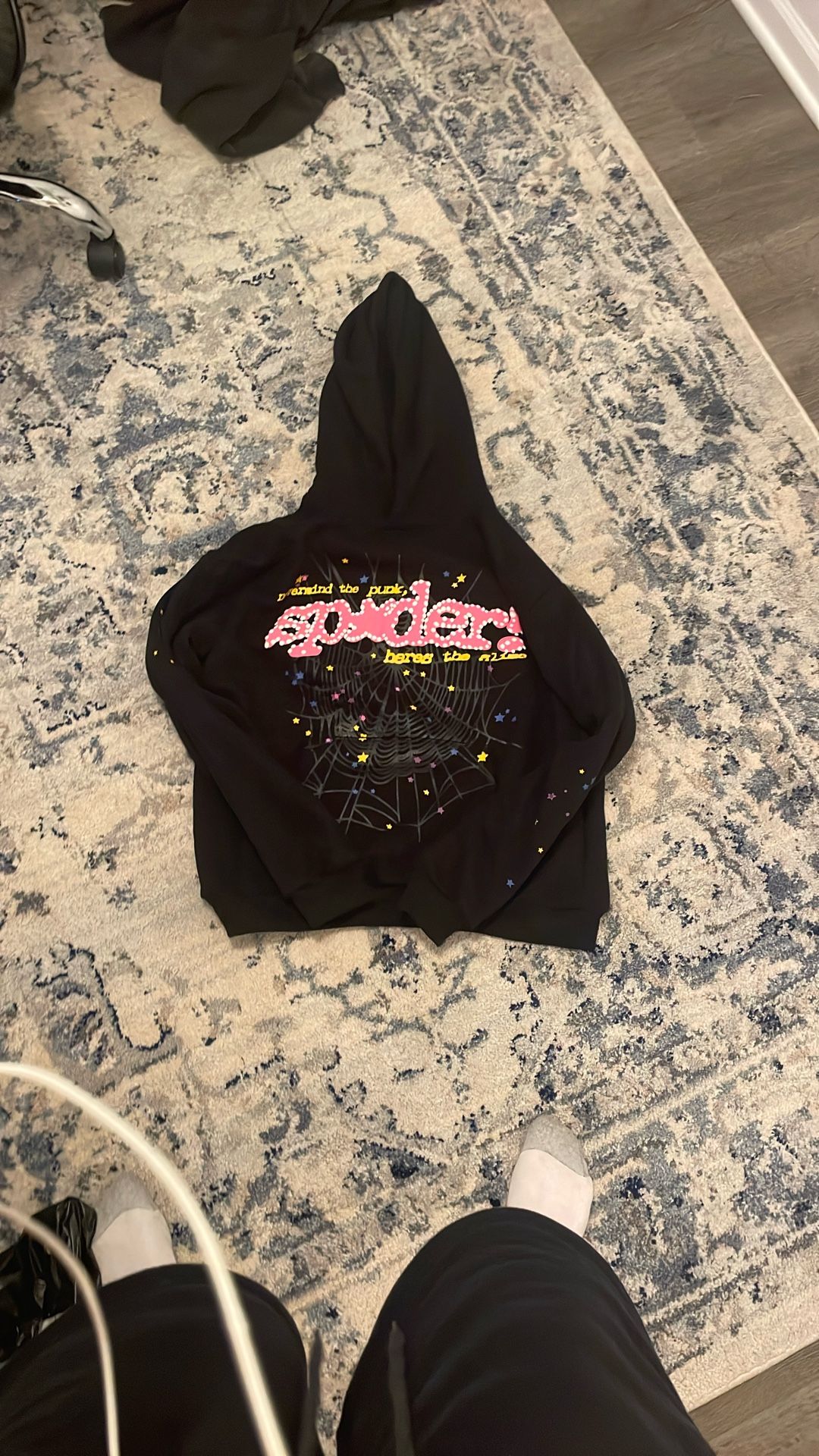 Spider Hoodie Worldwide- Black And Pink