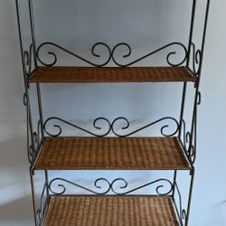 Wrought Iron Ratan Bakers Rack