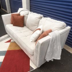 Ivory White 88” Filone Microsuede Sofa by Ashley HomeStores