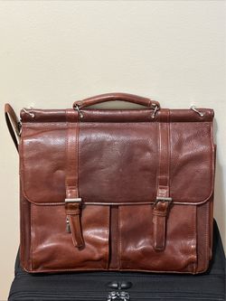 Wilsons Leather Messenger Bag Briefcase Laptop Shoulder Bag - Brown, Excellent!