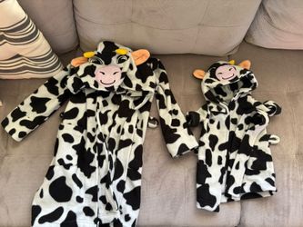 Child And Stuffy Matching Cow Robes