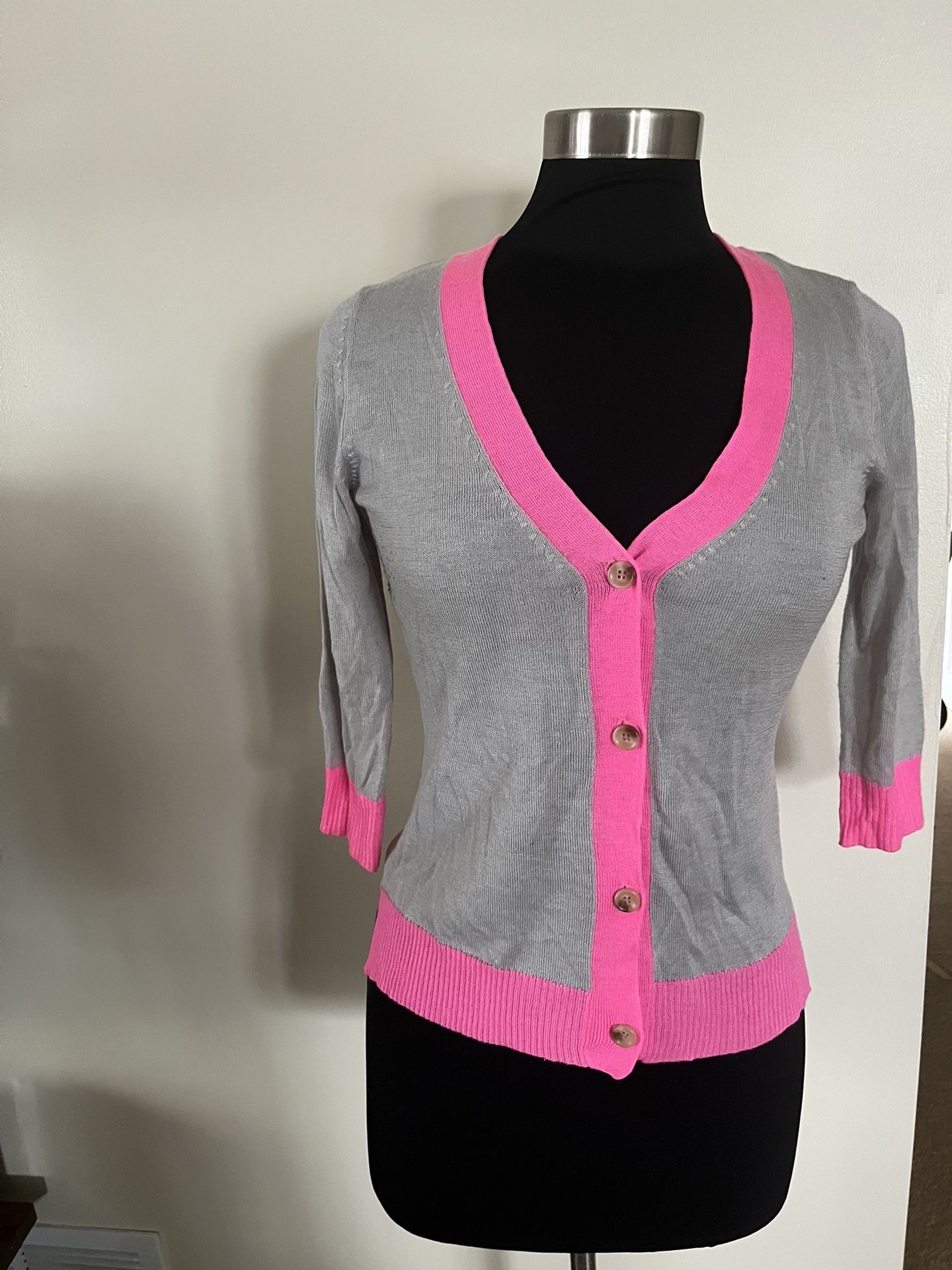 Pink and Grey thin sweater