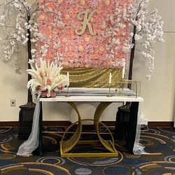 Gold  And White Table 