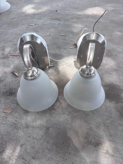 Brushed nickel wall sconces