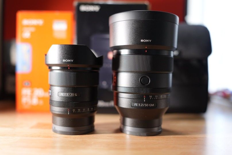 Sony Lens Set. Not Selling Separate. 50mm F1.2 G Master & 20mm F1.8 G