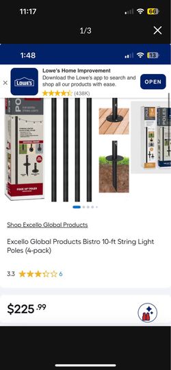4 pack string light poles - new in box