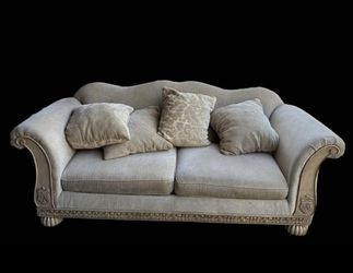 Grey/Beige Loveseat