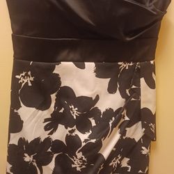 Love Tease Black & White Ladies Evening Dress